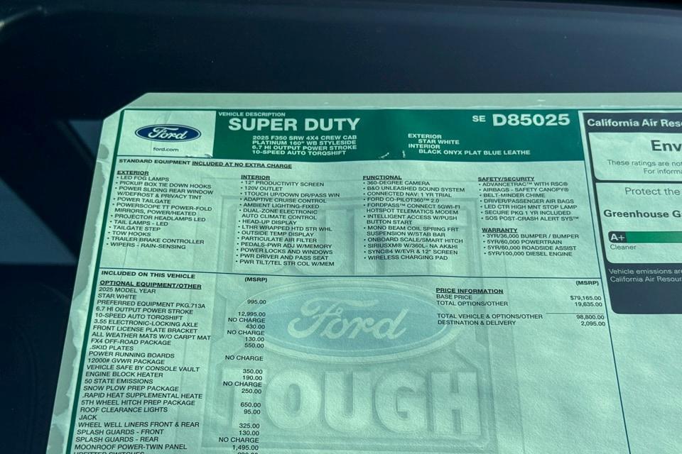 new 2025 Ford F-350 car, priced at $100,895