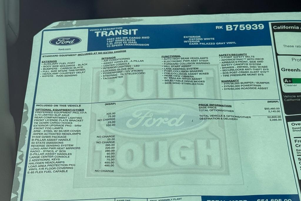 new 2024 Ford Transit-250 car, priced at $50,204