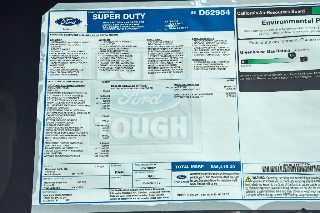 new 2025 Ford F-350 car, priced at $86,415