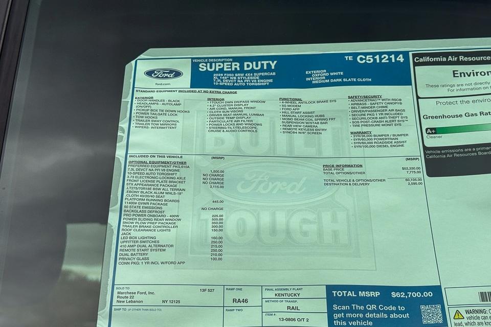 new 2026 Ford F-350 car, priced at $62,700