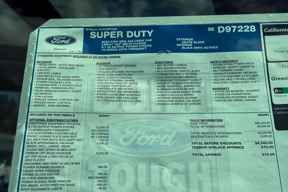 new 2025 Ford F-350 car, priced at $93,770