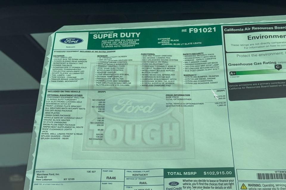 new 2024 Ford F-350 car, priced at $102,915