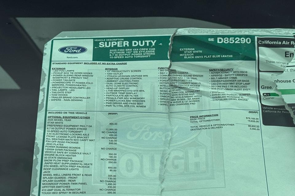 new 2025 Ford F-350 car, priced at $100,895