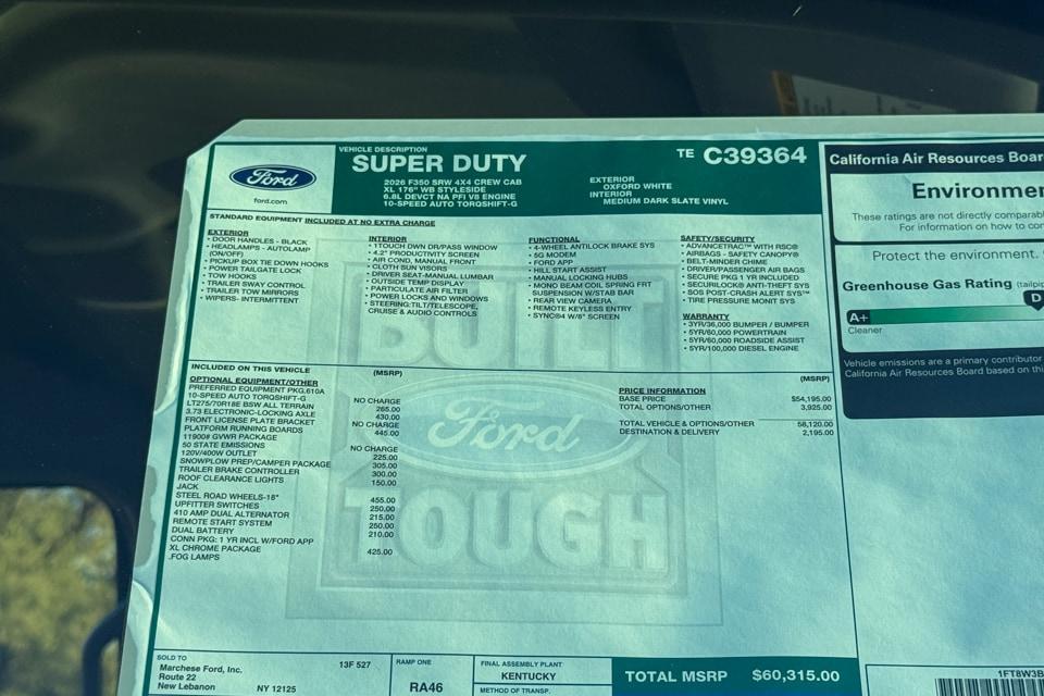new 2026 Ford F-350 car, priced at $60,315