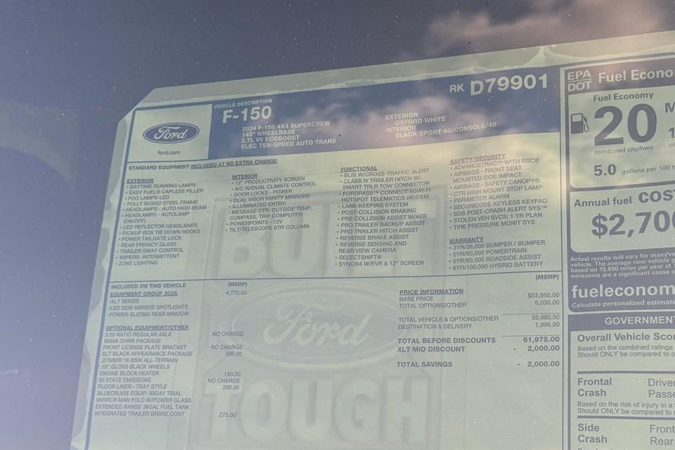 new 2024 Ford F-150 car, priced at $59,975