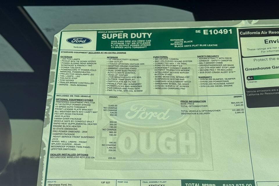 new 2025 Ford F-450 car, priced at $103,975