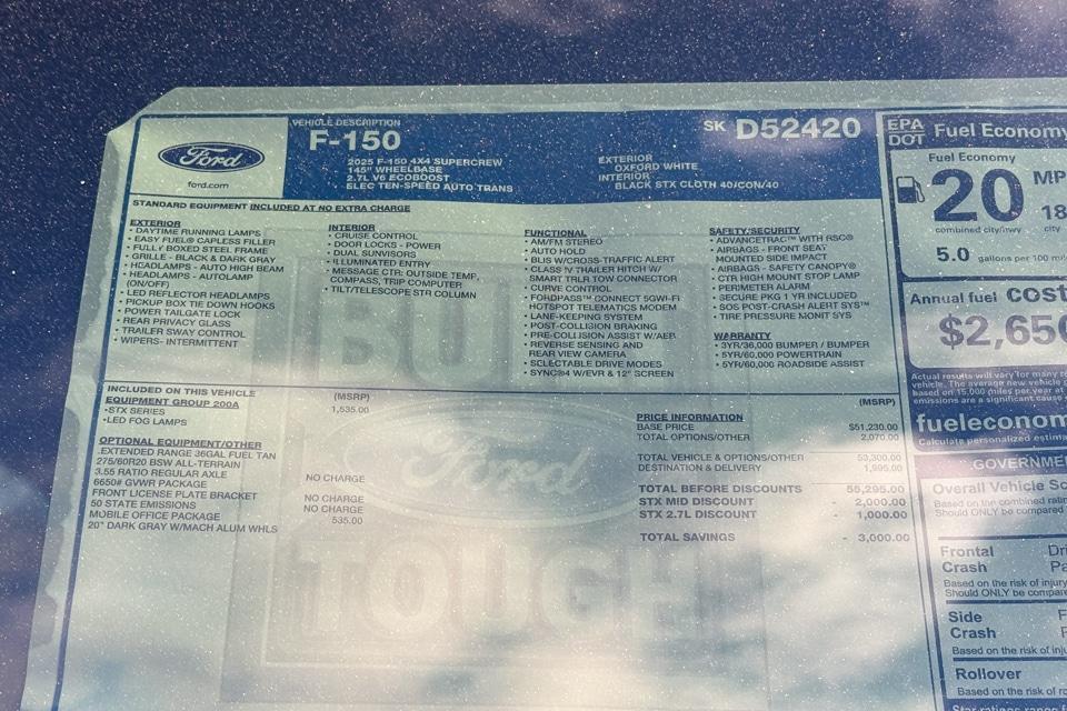 new 2025 Ford F-150 car, priced at $48,423