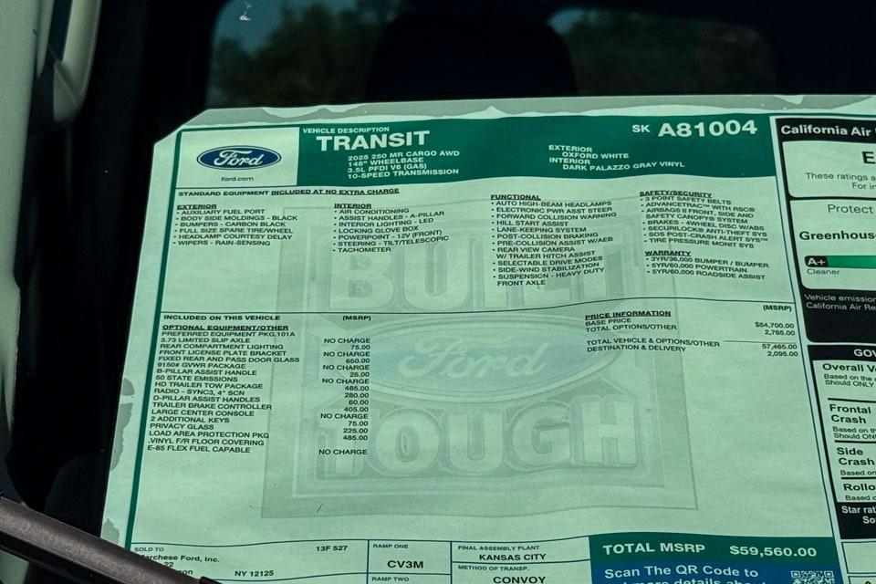 new 2025 Ford Transit-250 car, priced at $59,560