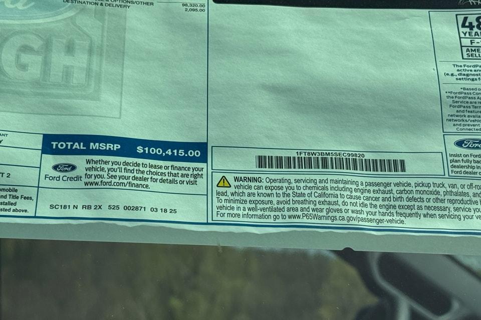 new 2025 Ford F-350 car, priced at $100,415
