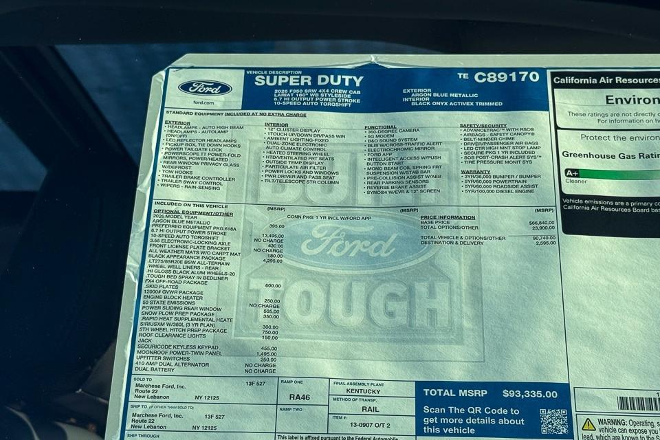 new 2026 Ford F-350 car, priced at $93,335