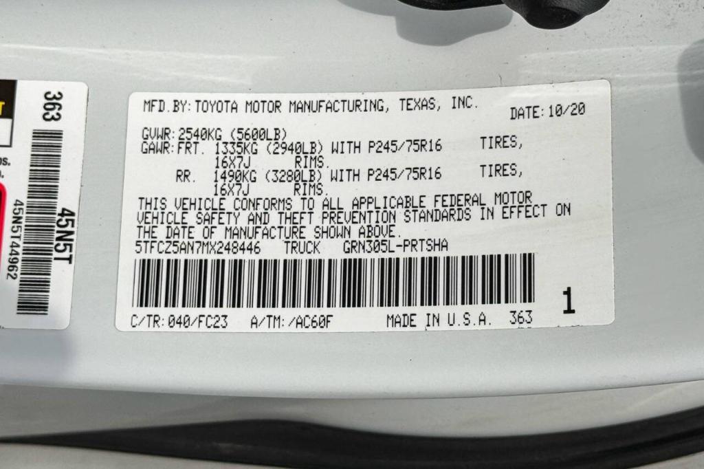 used 2021 Toyota Tacoma car, priced at $36,900