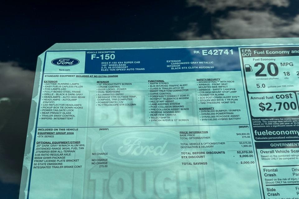 new 2024 Ford F-150 car, priced at $50,070