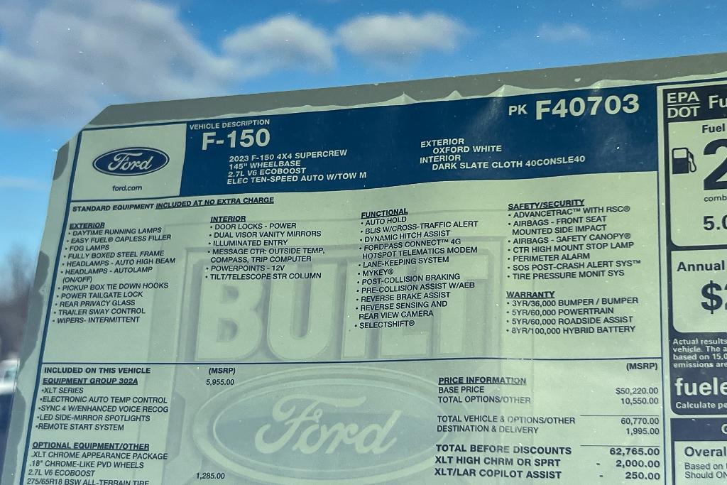 new 2023 Ford F-150 car, priced at $61,110