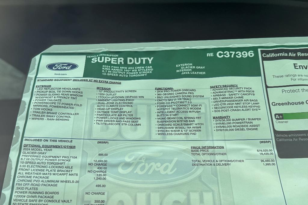 new 2024 Ford F-350 car, priced at $98,455