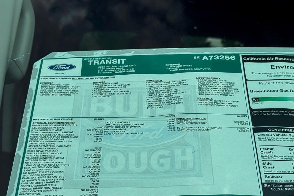 new 2025 Ford Transit-350 car, priced at $70,090