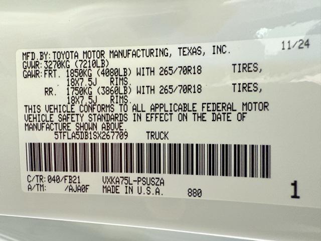 new 2025 Toyota Tundra car, priced at $57,418