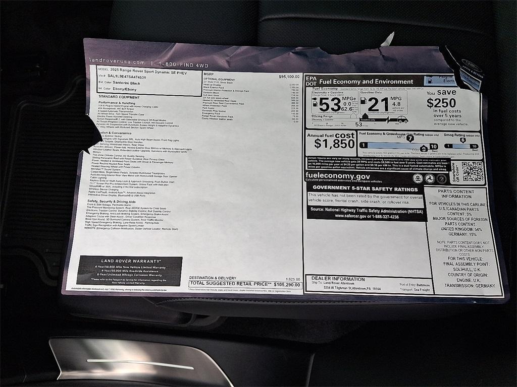 new 2025 Land Rover Range Rover Sport car, priced at $105,290