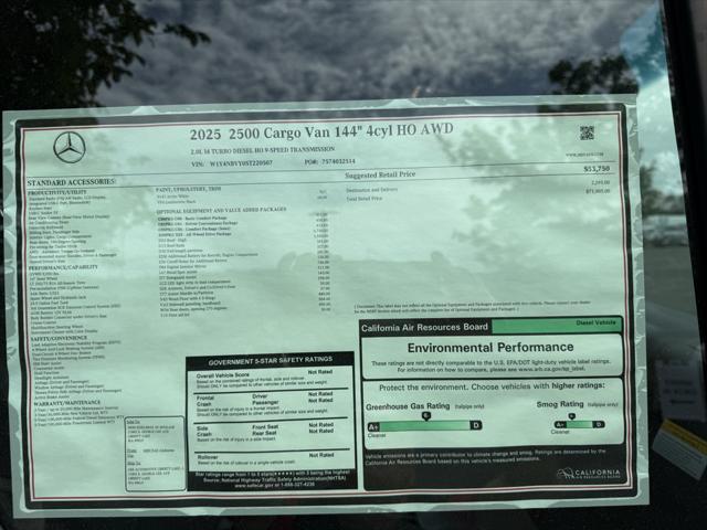 new 2025 Mercedes-Benz Sprinter 2500 car, priced at $71,905