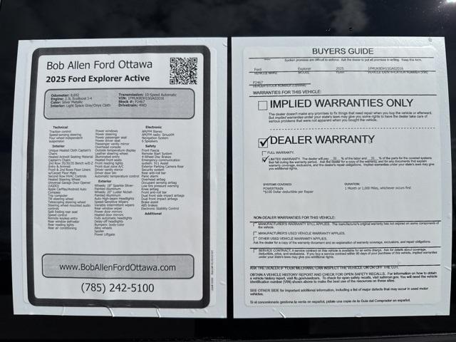 used 2025 Ford Explorer car, priced at $42,000