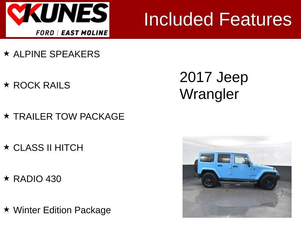 used 2017 Jeep Wrangler Unlimited car, priced at $20,247