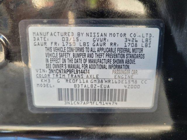 used 2015 Nissan Versa car, priced at $6,990