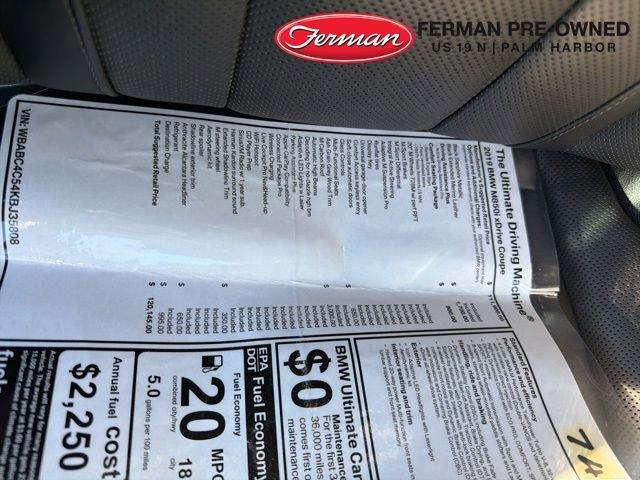 used 2019 BMW M850 car, priced at $54,995