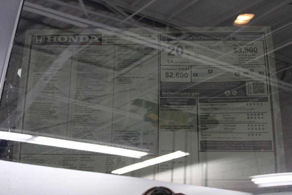 new 2025 Honda Ridgeline car, priced at $44,657