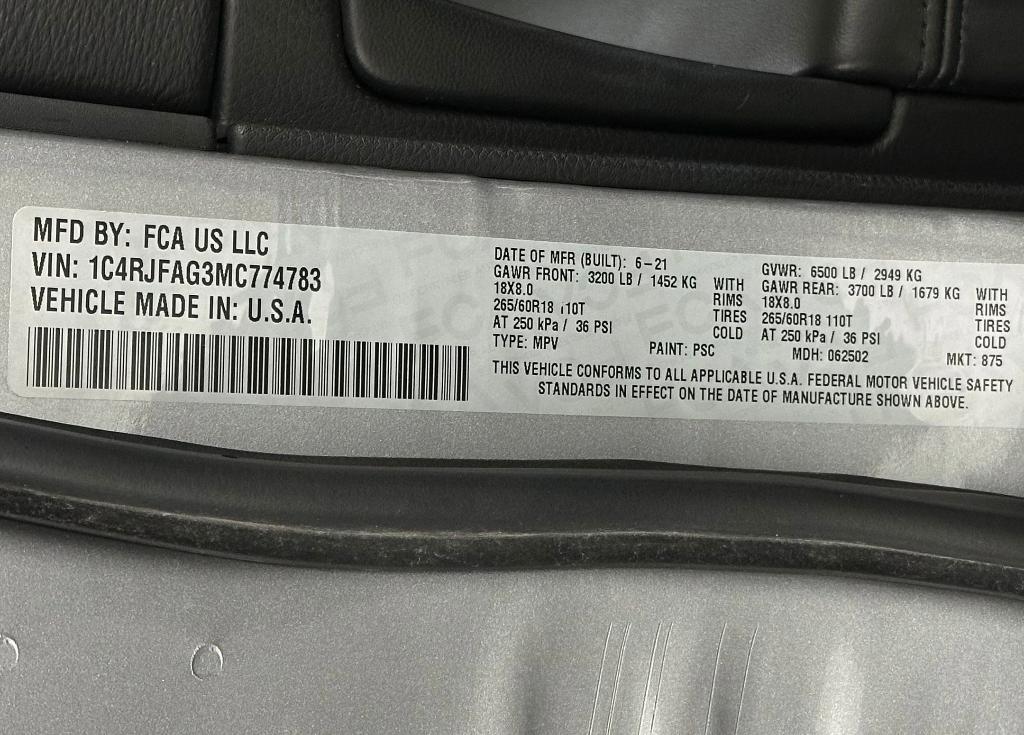 used 2021 Jeep Grand Cherokee car, priced at $23,498