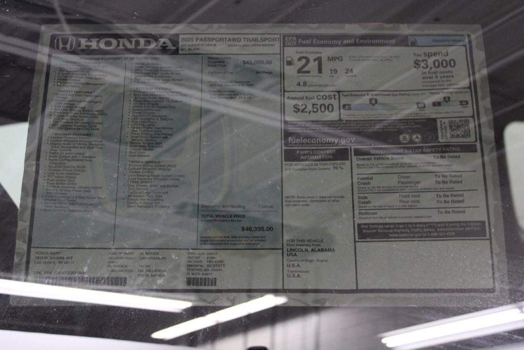 new 2025 Honda Passport car, priced at $44,221