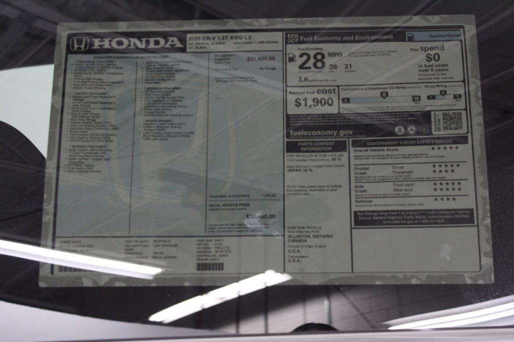 new 2025 Honda CR-V car, priced at $30,375