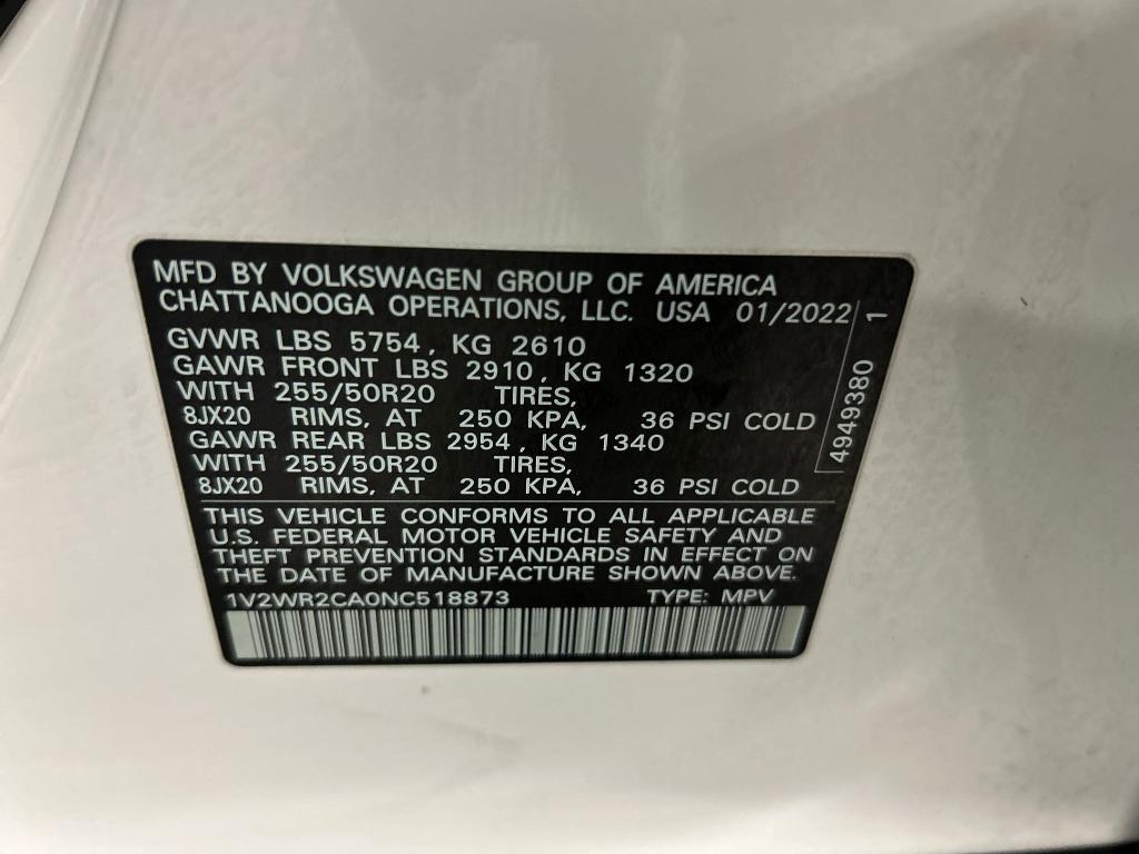 used 2022 Volkswagen Atlas car, priced at $23,996
