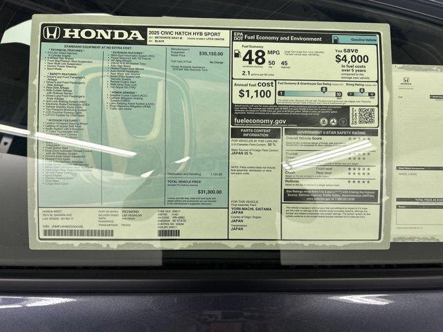 new 2025 Honda Civic Hybrid car, priced at $30,027