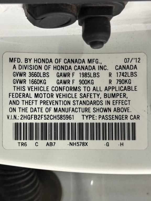 used 2012 Honda Civic car, priced at $7,999