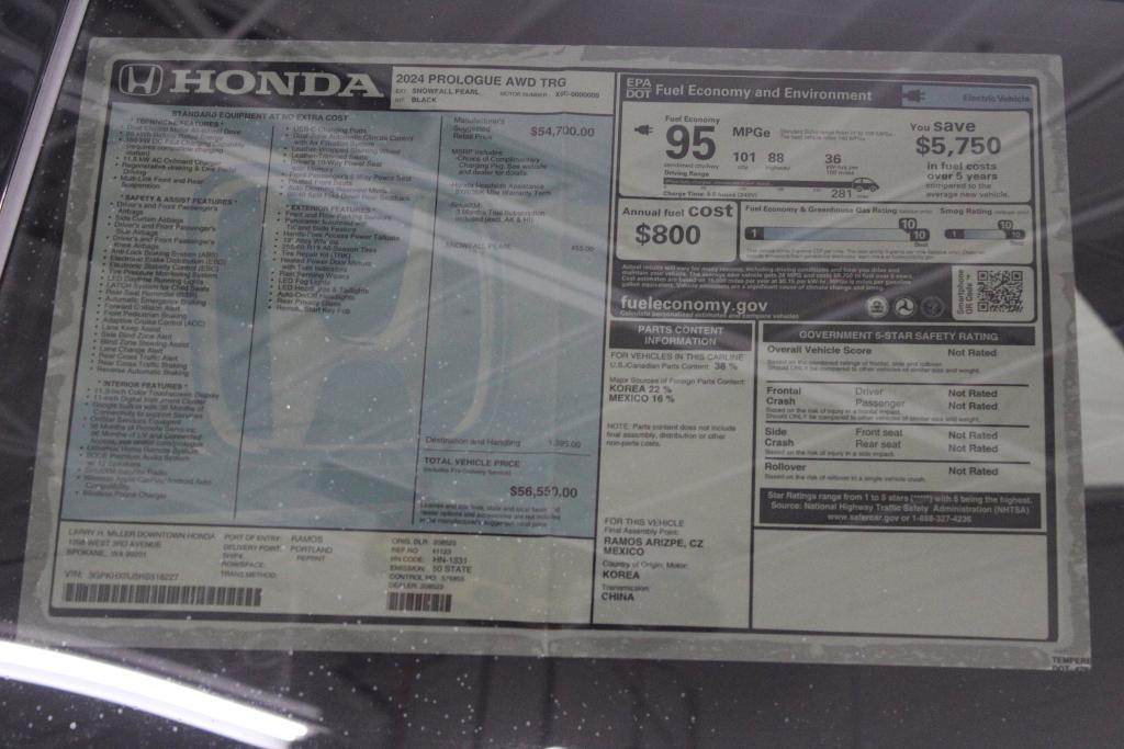 new 2025 Honda Prologue car, priced at $50,335