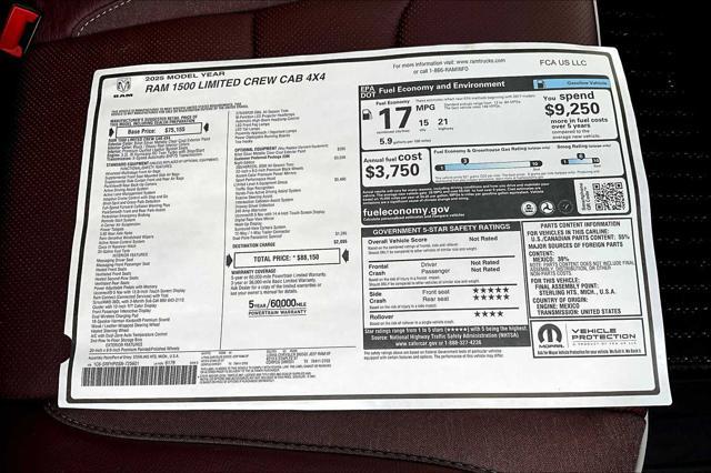 new 2025 Ram 1500 car, priced at $77,403