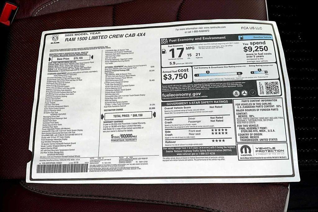new 2025 Ram 1500 car, priced at $77,403