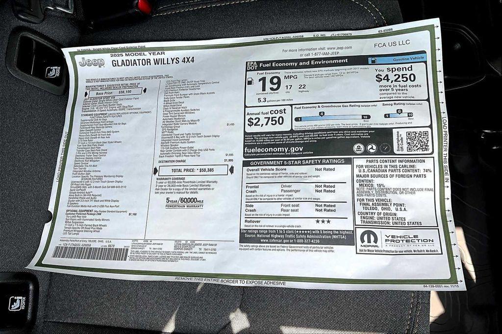 new 2025 Jeep Gladiator car, priced at $45,232
