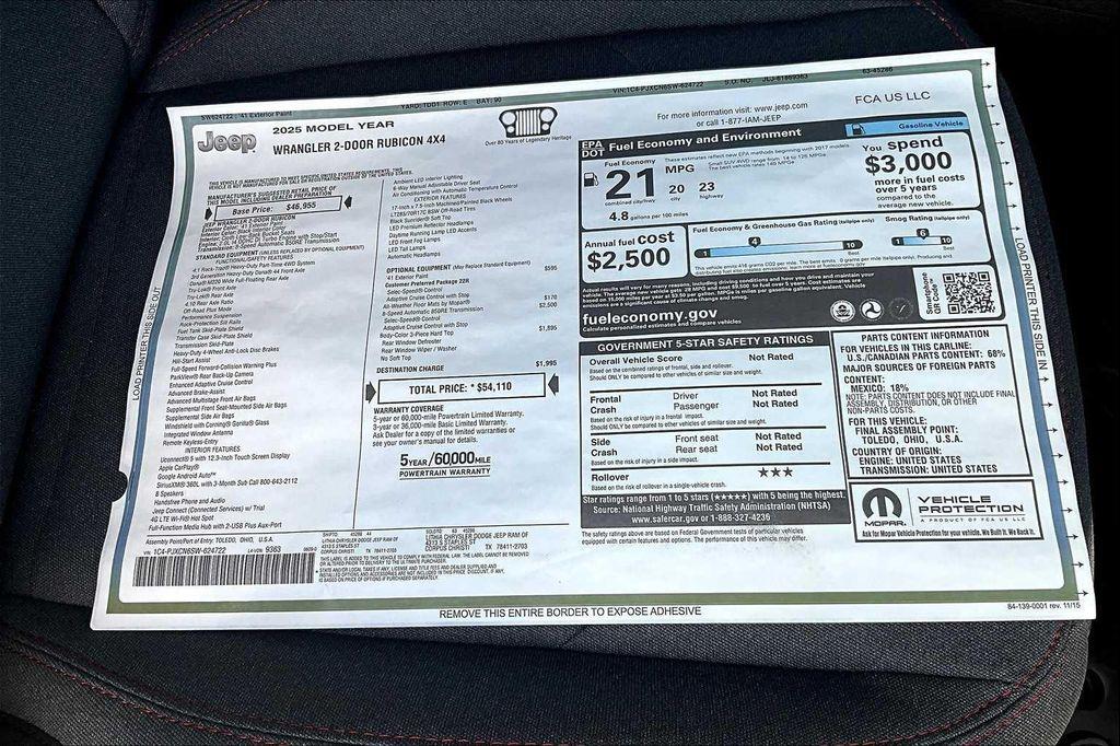 new 2025 Jeep Wrangler car, priced at $49,099