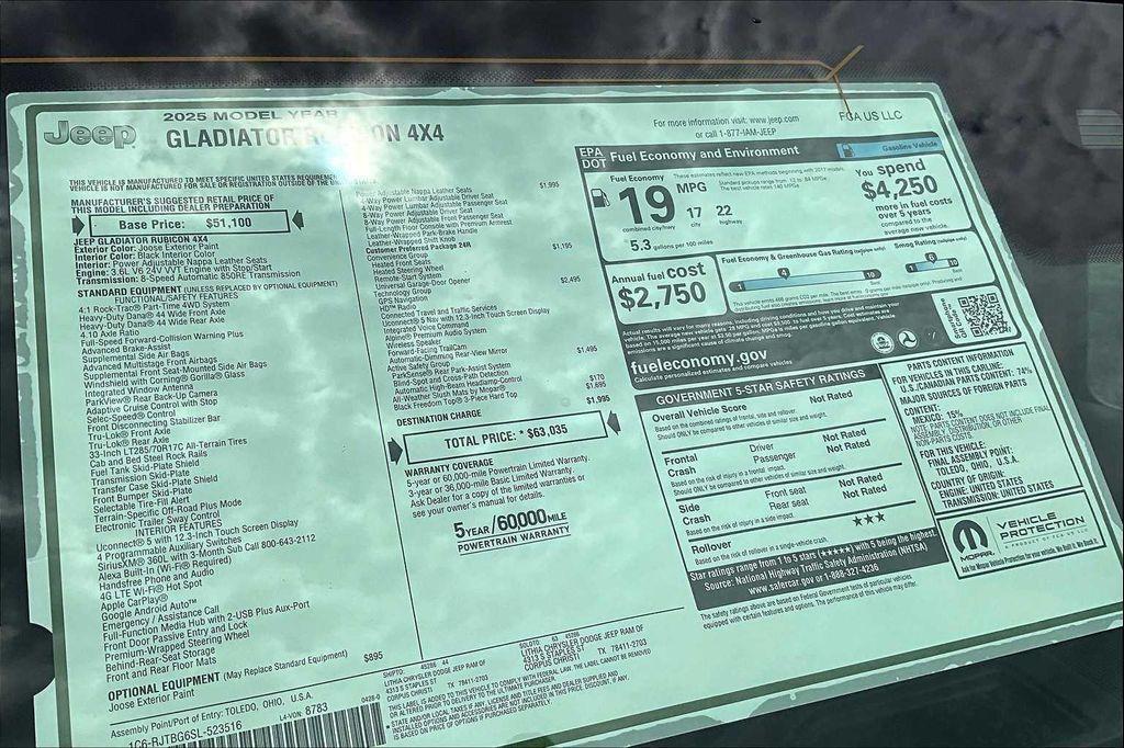 new 2025 Jeep Gladiator car, priced at $53,941