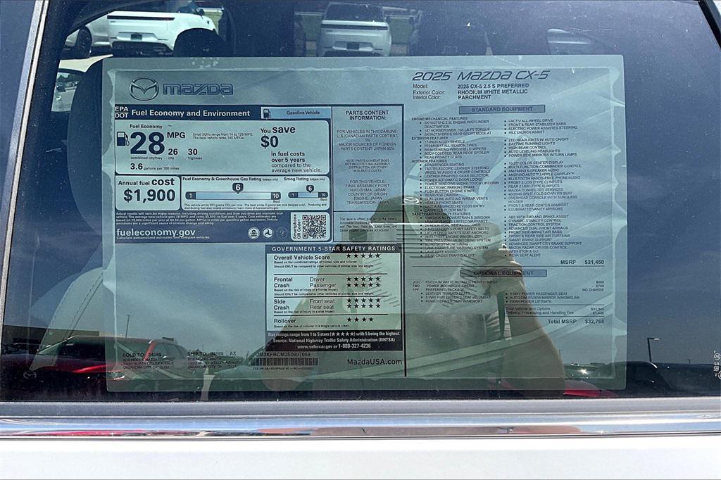 new 2025 Mazda CX-5 car, priced at $31,691