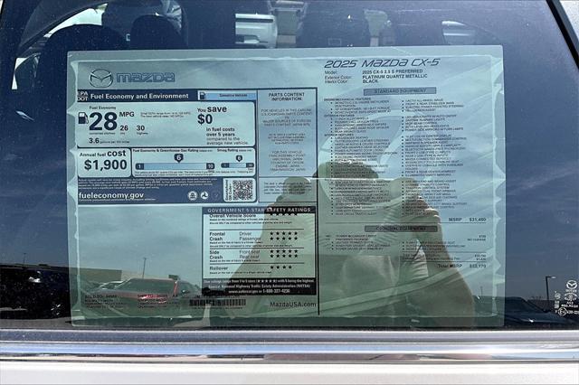new 2025 Mazda CX-5 car, priced at $32,170