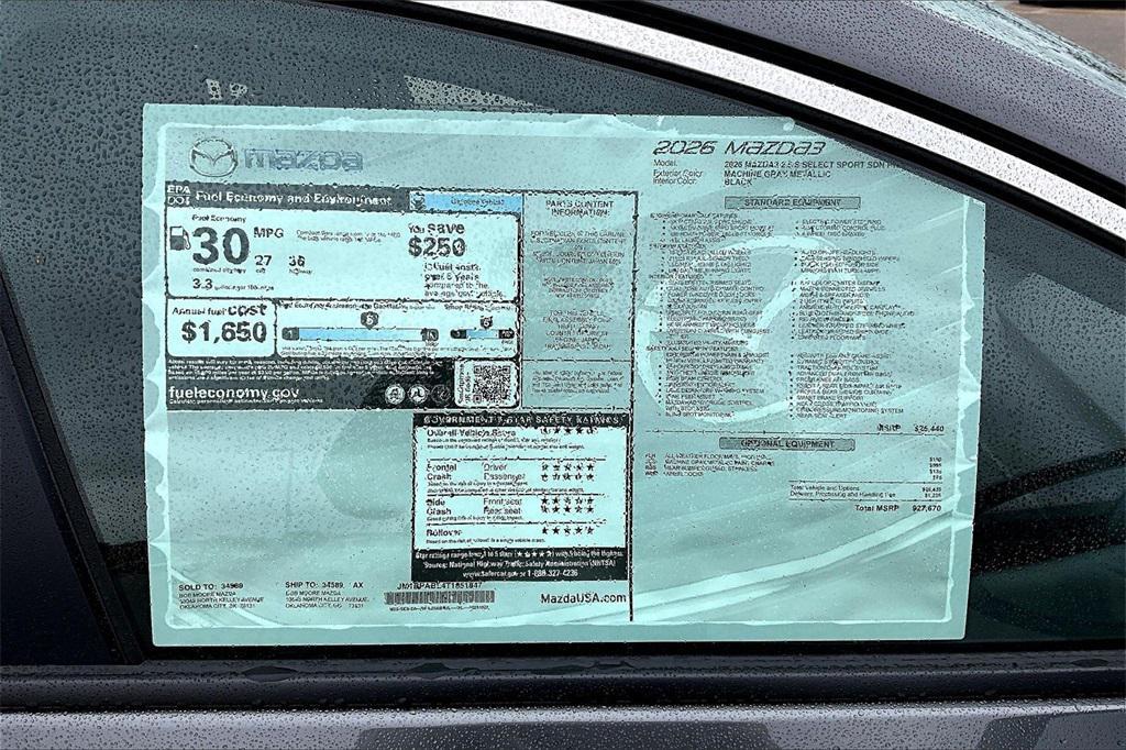 new 2026 Mazda Mazda3 car, priced at $27,670