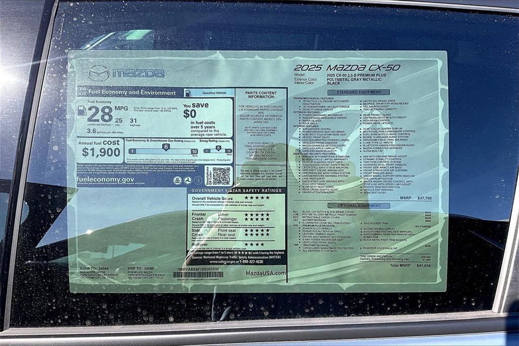 new 2025 Mazda CX-50 car, priced at $40,035