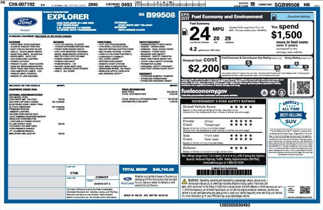 new 2025 Ford Explorer car, priced at $45,986