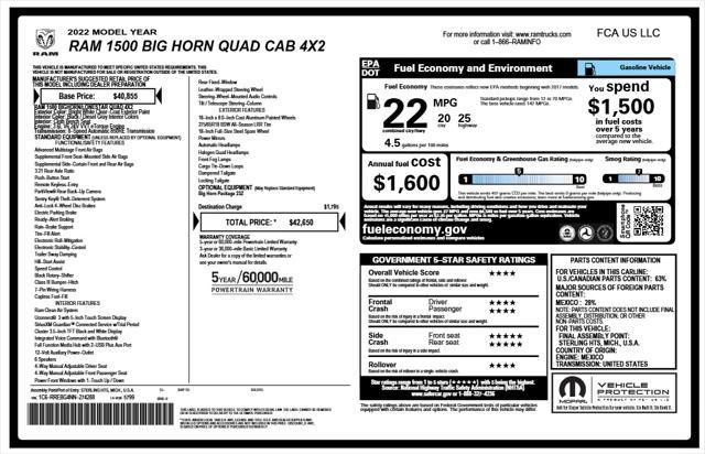 used 2022 Ram 1500 car, priced at $24,696