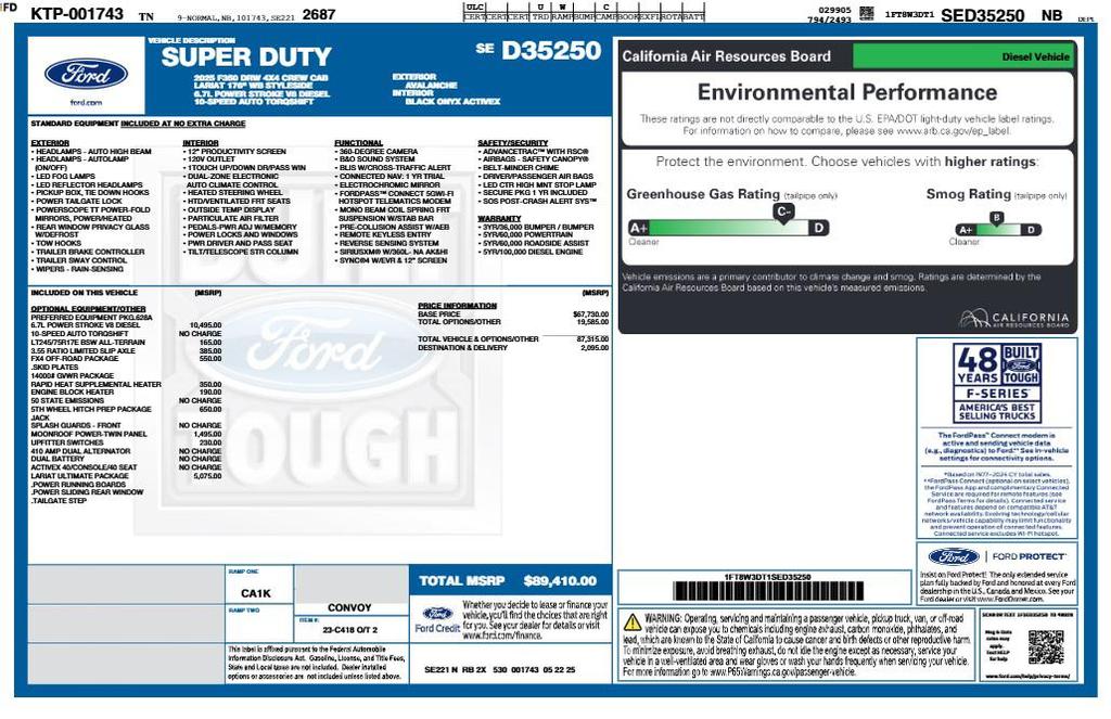 new 2025 Ford F-350 car, priced at $83,050