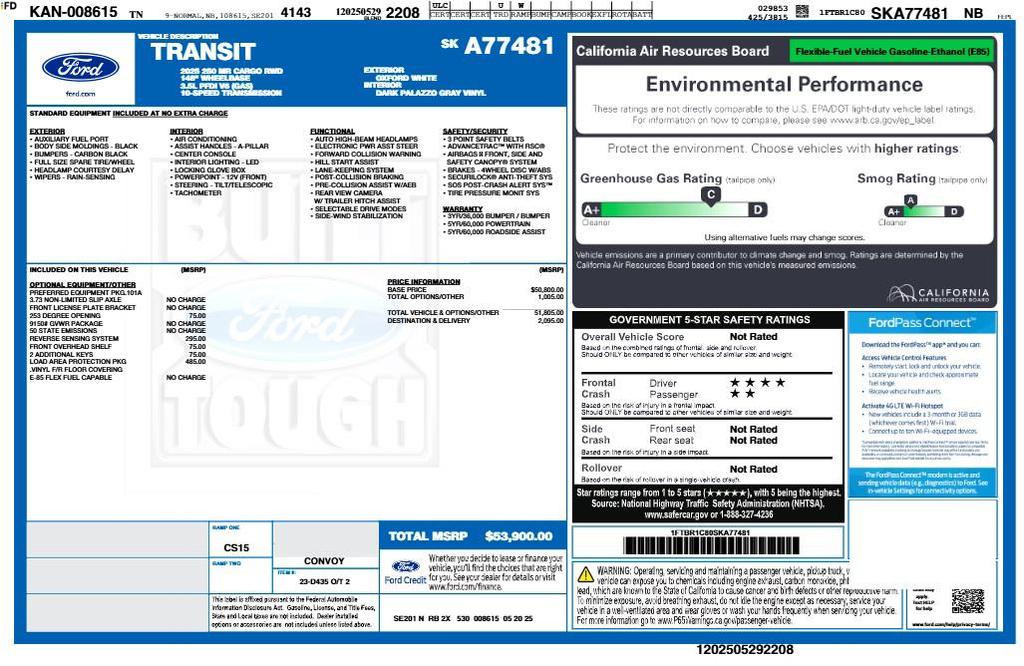 new 2025 Ford Transit-250 car, priced at $47,485