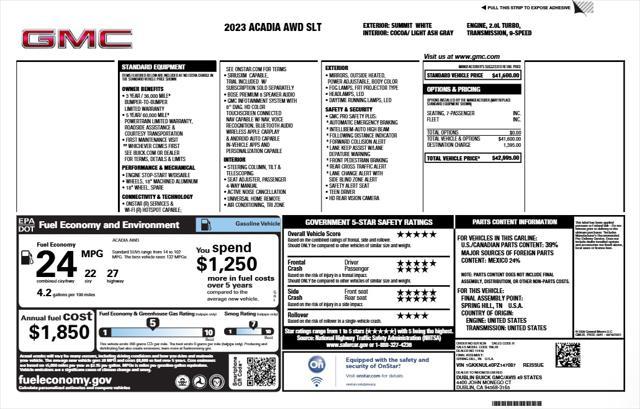 used 2023 GMC Acadia car, priced at $27,265