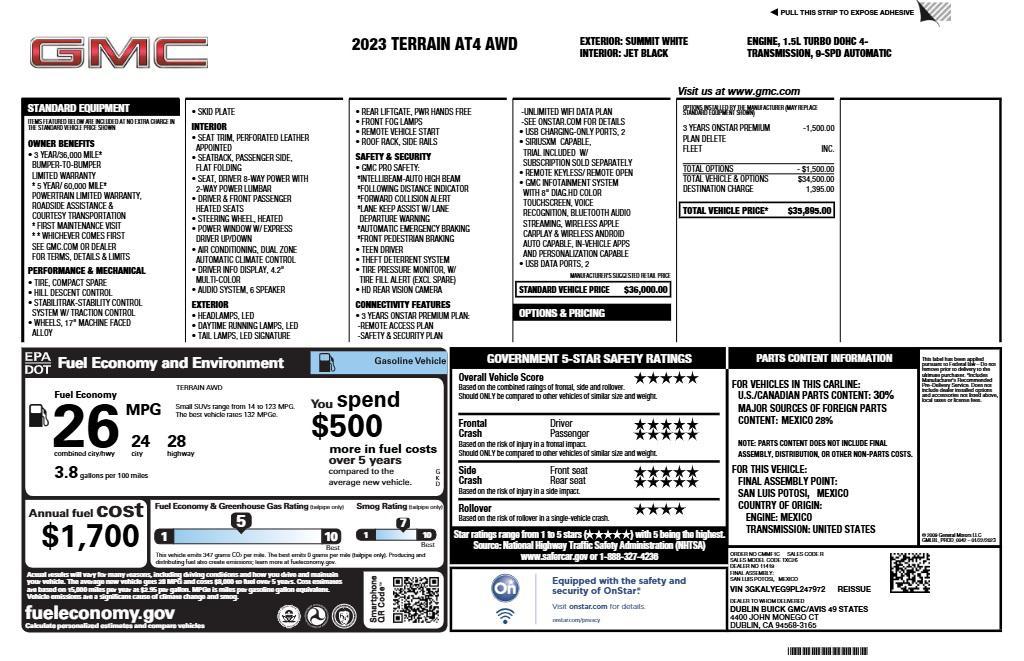 used 2023 GMC Terrain car, priced at $20,921