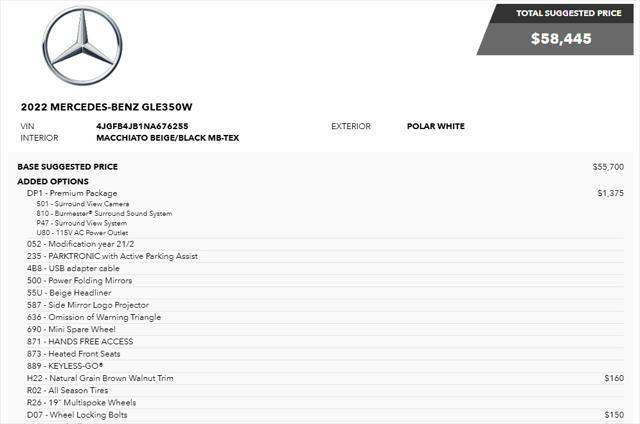 used 2022 Mercedes-Benz GLE 350 car, priced at $37,977